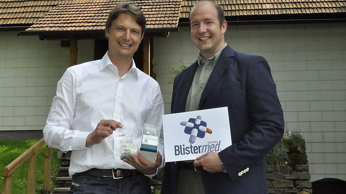 Die Gründer und Geschäftsführer von &quot;Blistermed Austria&quot;: Apotheker Thomas Kunauer und Betriebswirt Anton Henckel-Donnersmarck (von links)