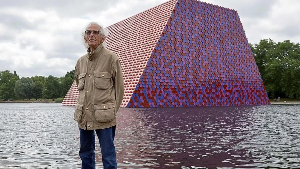 Christo vor seinem letzten Projekt im Hyde Park in London 2018