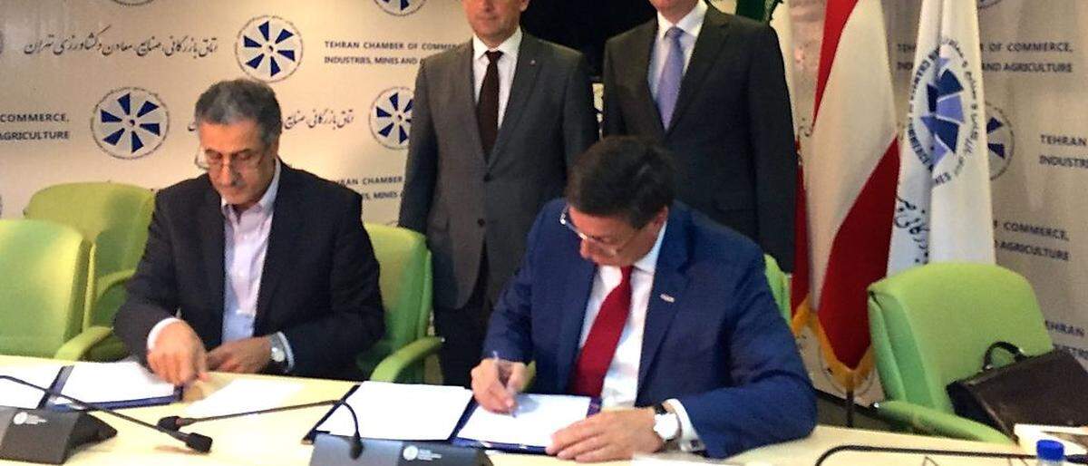 Unterzeichnung des Kooperationsabkommens mit der Handelskammer Teheran