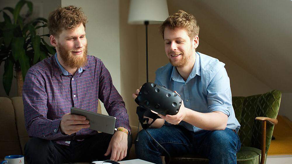 Firmengründer Johannes Fasching und Elias Remele machen Immobilien mittels 3-D-Brille erlebbar