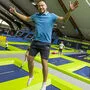 Jump Dome-Betreiber Manuel Fritz in seinem Trampolinpark in Klagenfurt: "Mindestens zwei Weltneuheiten."