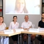 Vertreterinnen und Vertreter der Regionalgruppe Osttirol sowie Experten sitzen bei der Pressekonferenz in Lienz