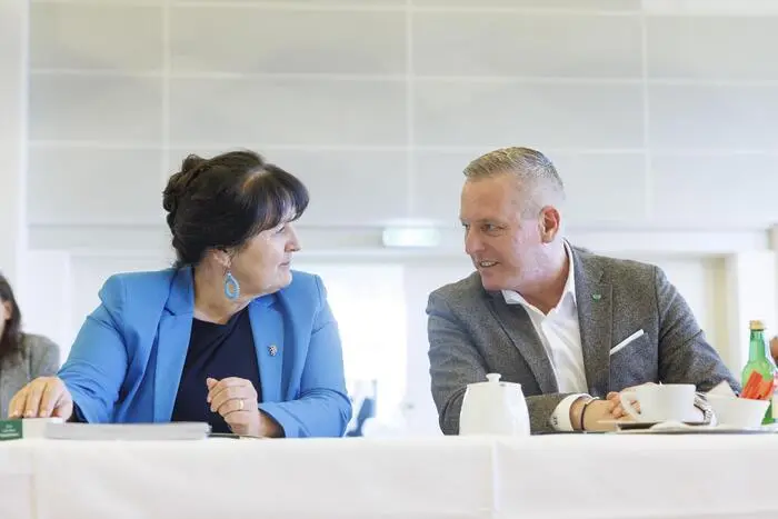 Landeshauptmann-Stv. Manuela Khom (ÖVP) und Landeshauptmann Mario Kunasek (FPÖ; Archivbild) 