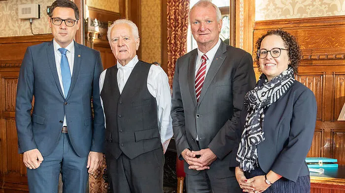 Die Präsidenten des Bundesrates beim Speaker des House of Lords im Parlament in London: Peter Raggl, Lord McFall of Alcluith, Günther Novak, Christine Schwarz-Fuchs