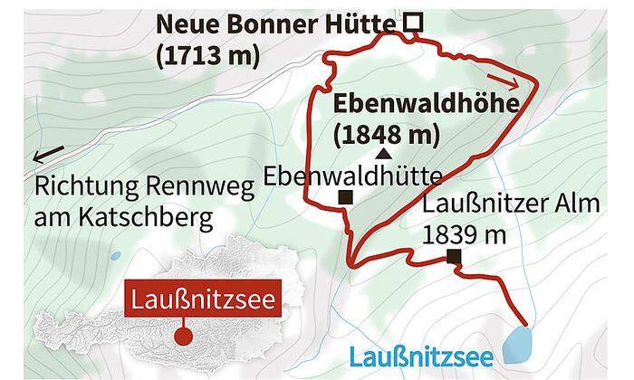 Die Route zum Laußnitzsee