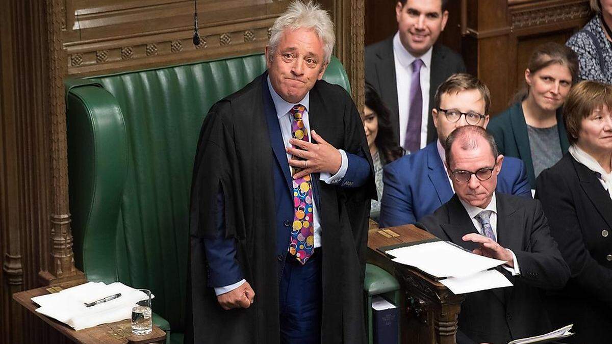 &quot;Mr Speaker&quot;, der Präsident des Unterhauses John Bercow hat seinen Rücktritt angekündigt