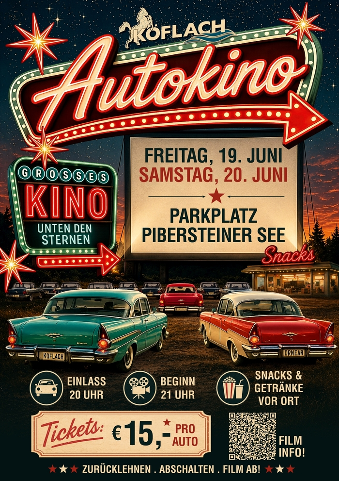 Im Juni gibt es ein Autokino am Pibersteiner See