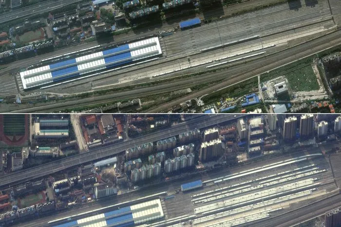 Der Dongdamen Bahnhof in Wuhan