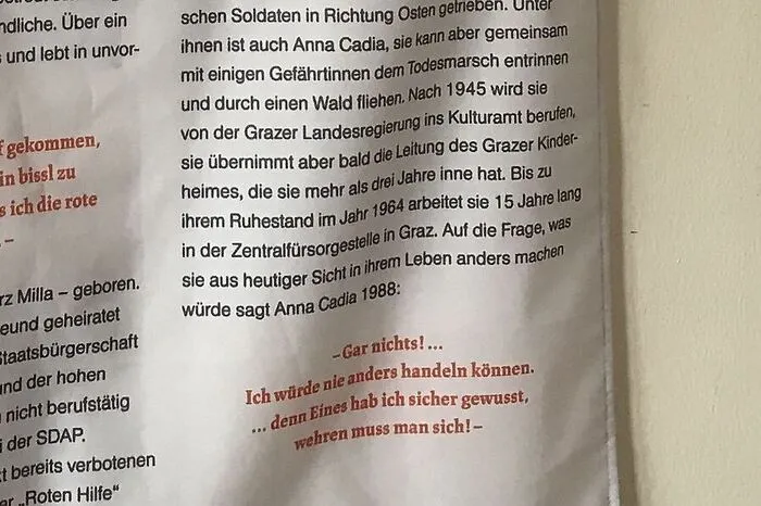 Anna Cadia später: "Ich würde nie anders handeln können."