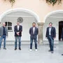 Bürgermeister Peter Koch, Karl-Heinz Weiland, Präsident Jörg Leichtfried, Trainer Dino Poje, Heinz Rumpold und Mario Abl