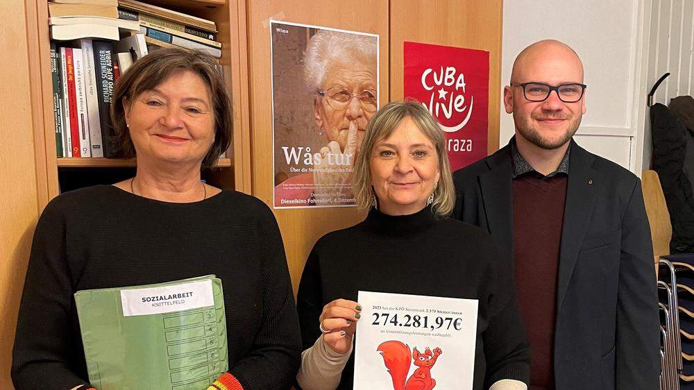 Sozialarbeiterin Karin Gruber, Klubobfrau Claudia Klimt-Weithaler und Stadtrat<strong> </strong>Josef Meszlenyi  