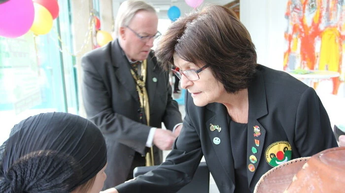 Bürgermeister Christine Siegel begrüßte alle Kinder.