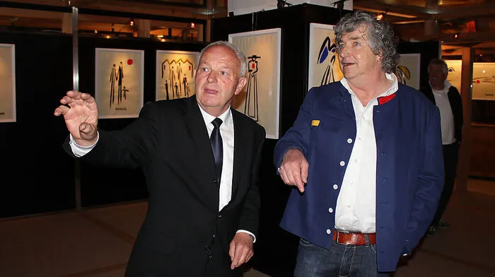 Hans Salcher (rechts) war der letzte Künstler, der im Schloss Anras ausstellte