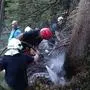 Waldbrandbekämpfung mit Seilsicherung durch die Bergrettung