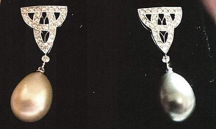 Wertvolle Perlohrringe mit Diamanten