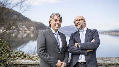 Die neuen Stadtwerke-Vorstände  Erwin Smole und Harald Tschurnig wurden am Gelände von Schloss Loretto vorgestellt