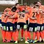 WOLFSBERG,AUSTRIA,15.FEB.20 - SOCCER - tipico Bundesliga, Wolfsberger AC vs TSV Hartberg. Image shows the team of Hartberg.
Photo: GEPA pictures/ Michael Riedler