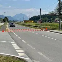 An dieser Stelle starb ein Mann beim Überqueren der Gailtal Straße