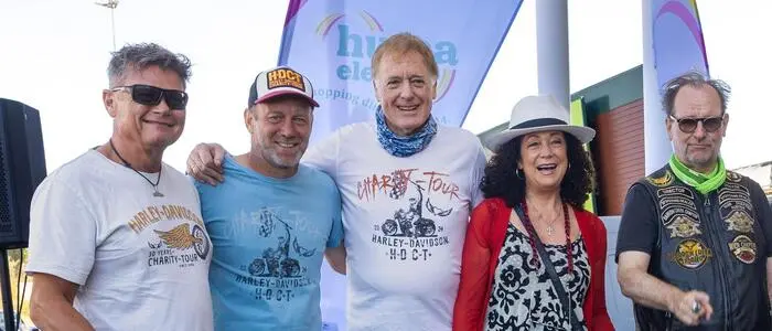 HD-Charity Fonds-Präsident Dieter Baier, Ex-Tennisprofi Stefan Koubek, das Schauspieler-Ehepaar Albert Fortell und Barbara Wussow sowie HD-Charity-Gründer Ferdinand Fischer (von links)