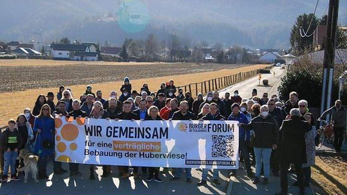 Gegen das Bauprojekt Huberwiese wurde bereits demonstriert