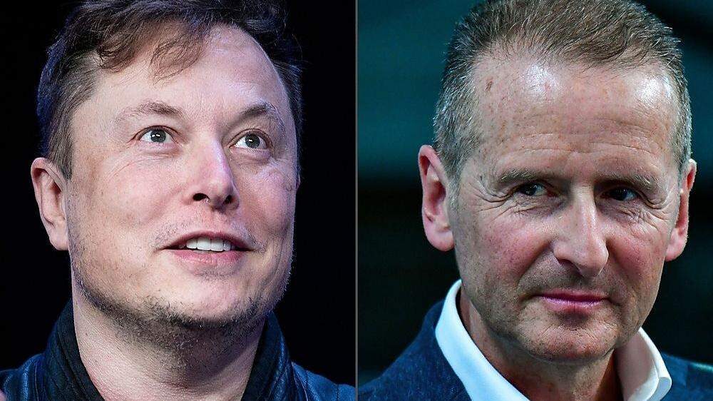 Elon Musk (50) und Herbert Diess (62)