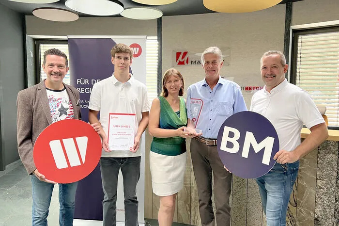 WB-Ortsgruppenobmann Markus Dirschlmayr, Johann Matschy jun., Bettina Matschy, Johann Matschy, WB-Bezirksgruppenobmann Thomas Marichhofer