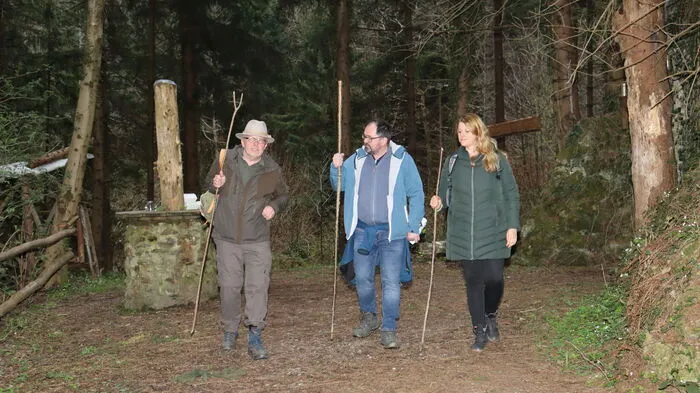 Waldbaden-Führer Berndi Rössl, Redakteur Robert Preis, Waldbaden-Trainerin Ulli Felber