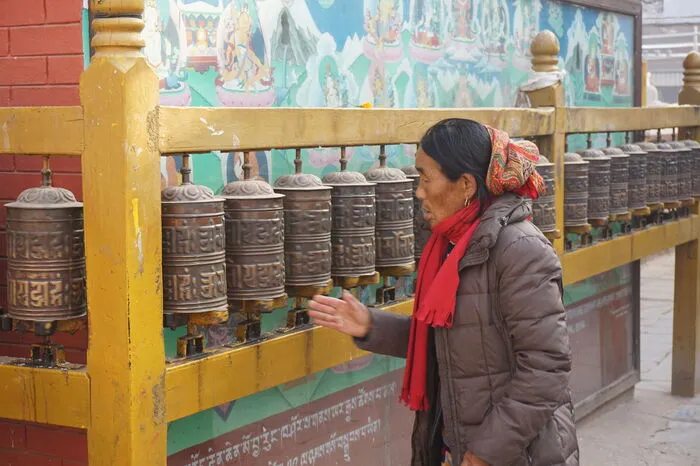 Gebetsmühlen am Stupa von Bodnath