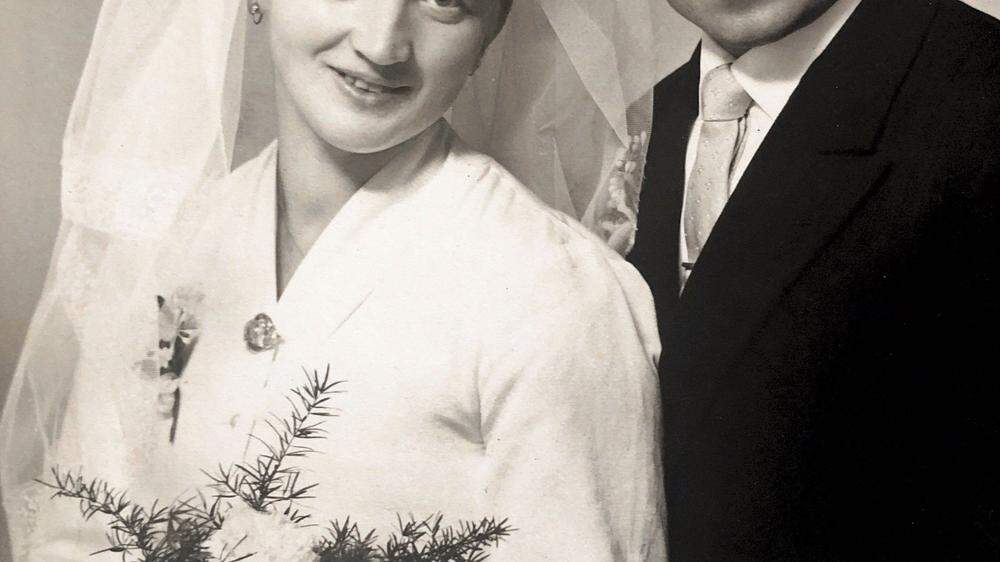 Das glückliche Brautpaar Heußerer im Jahr 1963 