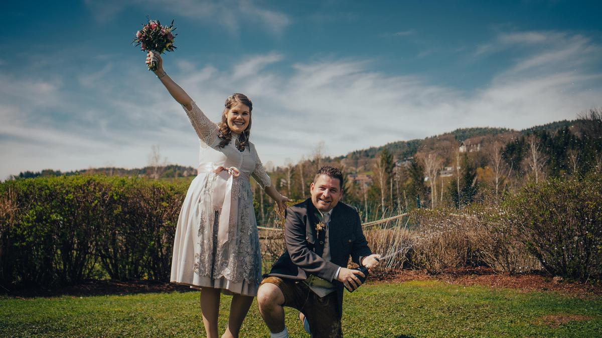 Irina Gunzer und Florian Paul ließen die Korken knallen