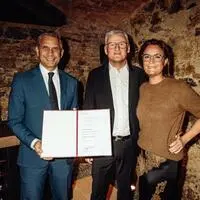 Wirtschaftsminister Wolfgang Hattmannsdorfer mit Fritz und Angela Wutscher