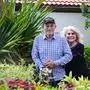 World War II veteran Harold Terens, 100, and his fiancee Jeanne Swerlin, 96, pose during an interview on April 3, 2024, in Boca Raton, Florida. Americans Harold Terens and Jeanne Swerlin promise their courtship is "better than Romeo and Juliet": He is 100, she's 96, and they marry next month in France, where the groom-to-be served during World War II. (Photo by GIORGIO VIERA / AFP)