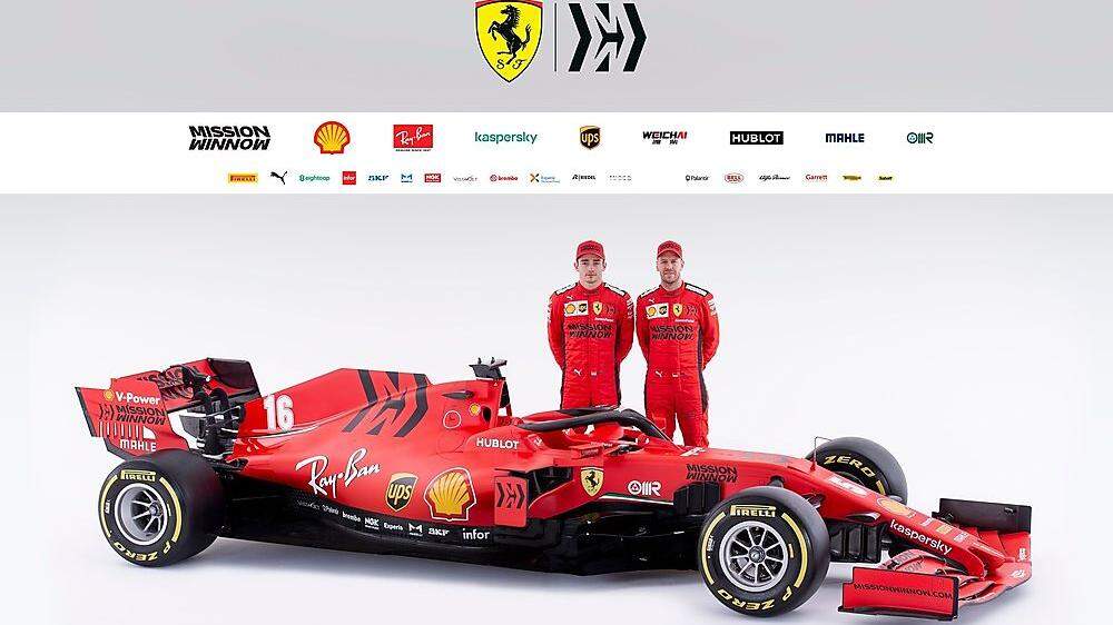 Das neue Ferrari-Modell mit den Piloten Charles Leclerc und Sebastian Vettel
