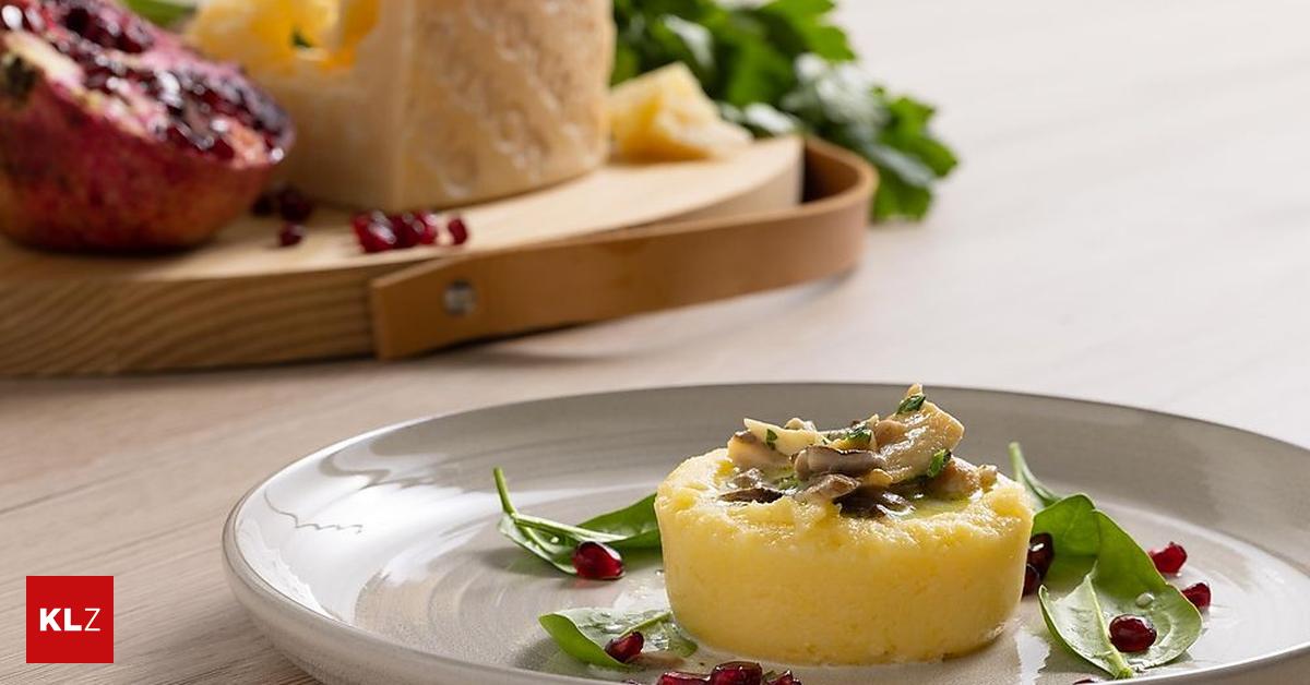 Rezept für den Herbst: Polenta-Körbchen mit Montasio-Käse, Pilzen ...