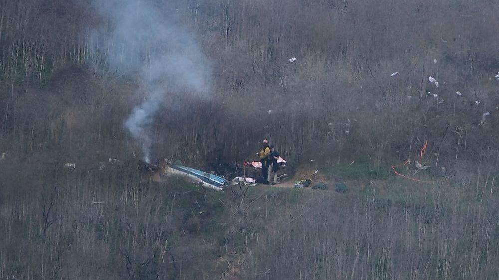 Die Unglücksstelle des abgestürzten Hubschraubers