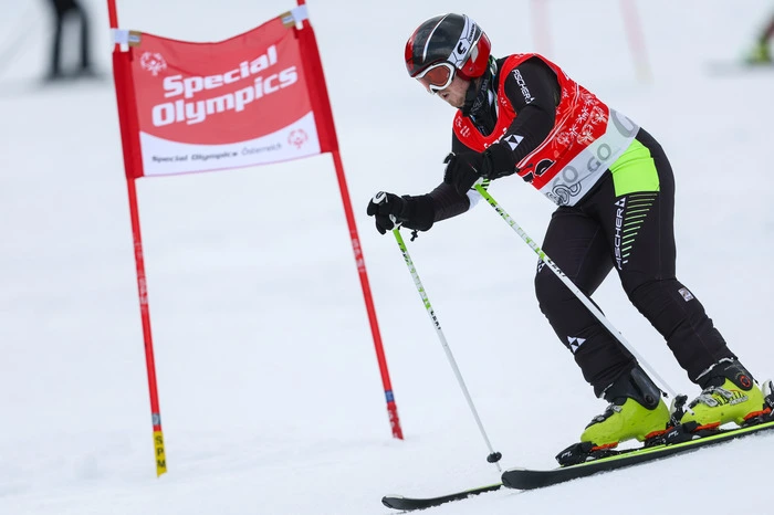 SCHLADMING,AUSTRIA,16.MAR.24 - SPECIAL OLYMPICS, ALPINE SKIING - National Winter Games 2024, giant slalom, intermediate. Image shows an athlete.
Photo: GEPA pictures/ Harald Steiner