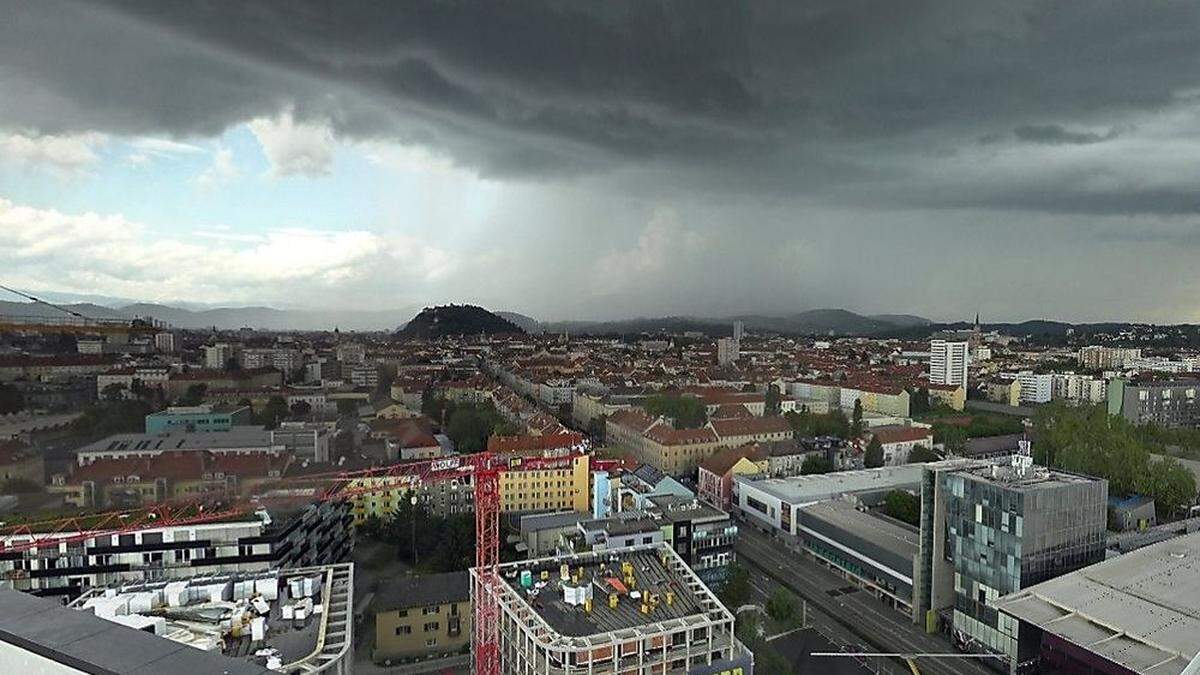 Ein heftiges Gewitter fegte am Freitagnachmittag über Graz