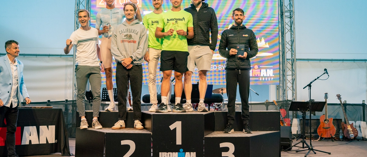 Die strahlenden Sieger beim Company-Triathlon 