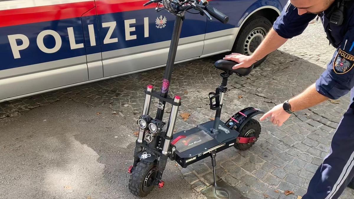 Der 60 km/h schnelle E-Scooter wurde von der Klagenfurter Polizei sichergestellt