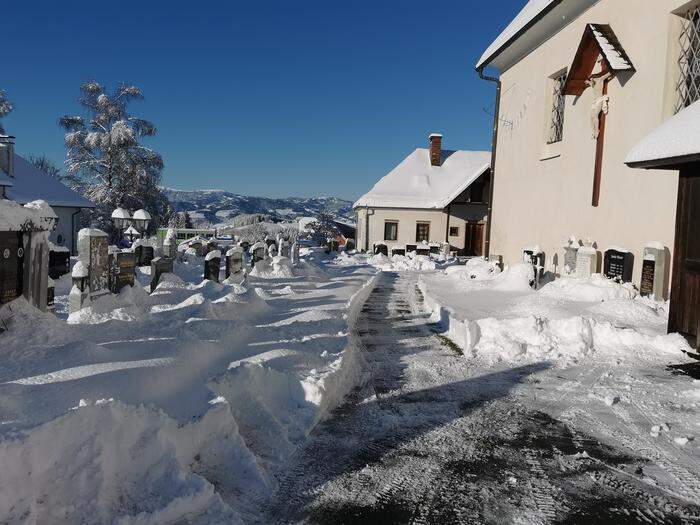 Der idyllische Tag nach dem Schneechaos in Preitenegg