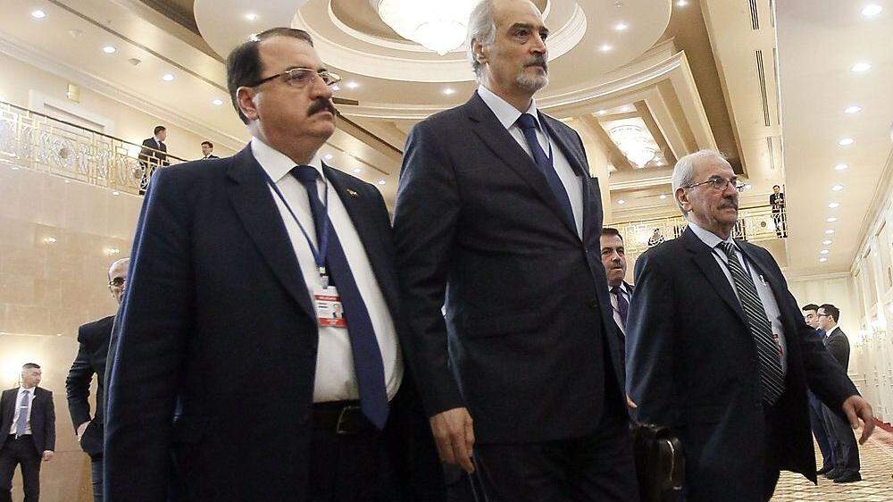 Riad Haddad (syrischer Botschafter in Russland)und der syrische UNO-Botschafter Bashar al-Jaafari 