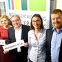 Axel Dobrowolny (Stadtmarketing Weiz), Grete Reichsthaler (Genuss ab Hof), Vinzenz Harrer (WKO), Monika Palczynska (Projektleiterin) und Horst Fidlschuster (Regionalentwicklung) präsentierten Oststeiermarkt.at 