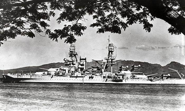 Die "USS Arizona" vor dem Angriff
