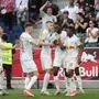 ABD0195_20240407 - SALZBURG - ÖSTERREICH: RB Salzburg jubelt nach dem 1:0 durch Karim Konate während der Admiral Bundesliga - Begegnung in der Meistergruppe, 3. Runde zwischen Red Bull Salzburg und SK Rapid am Sonntag, 7. April 2024 in Salzburg. - FOTO: APA/KRUGFOTO