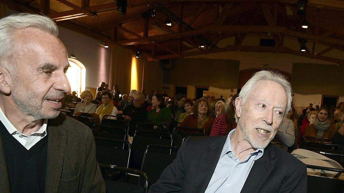  Literaturnobelpreisträger John M. Coetzee (rechts) mit Festival-Initiator und Ex-Kulturminister Rudolf Scholten