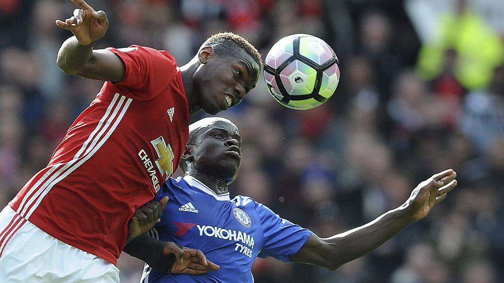 Paul Pogba (Manchester United) und N`Golo Kante (Chelsea)