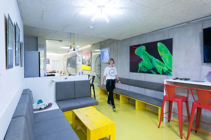 Das "Studentennest" wurde von Architektin Marlies M. Haas und Bauherrn Hanno Loidl auf eine früher bäuerlich genutzte Fläche im Stiftingtal gesetzt. Für die Realisierung auf dem 10.000 Quadratmeter großen Grund gab es etliche Hindernisse zu überwinden, sogar eine Bachverlegung war notwendig.
