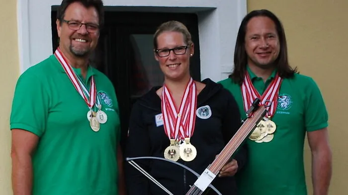 Heinrich Taucher, Julia Pirkmann und Thomas Rohrer (von links) dürfen sich zu den besten Schützen des Landes zählen