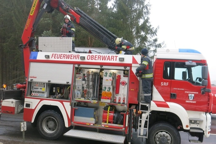 Die Stadtfeuerwehr Oberwart rückte mit ELF, SRF und 6 Mann zum technischen Einsatz aus