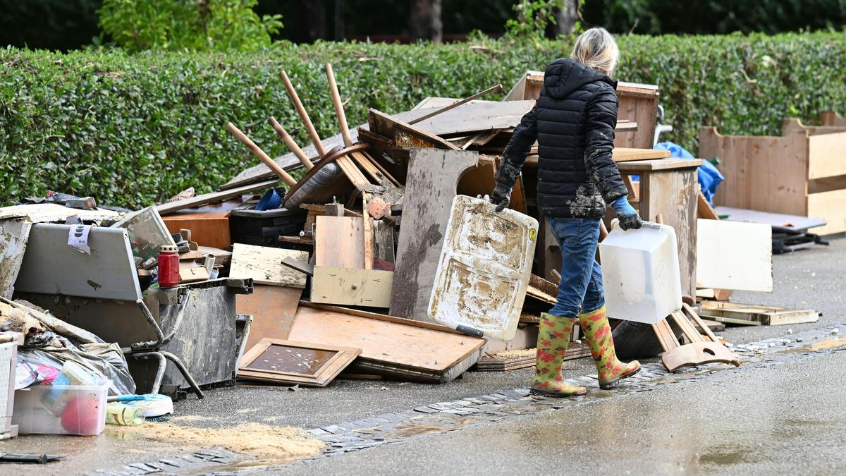 Aufräumarbeiten nach dem Hochwasser in Niederösterreich